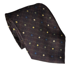 Men's Jean Charles Brown Silk Necktie One Size
